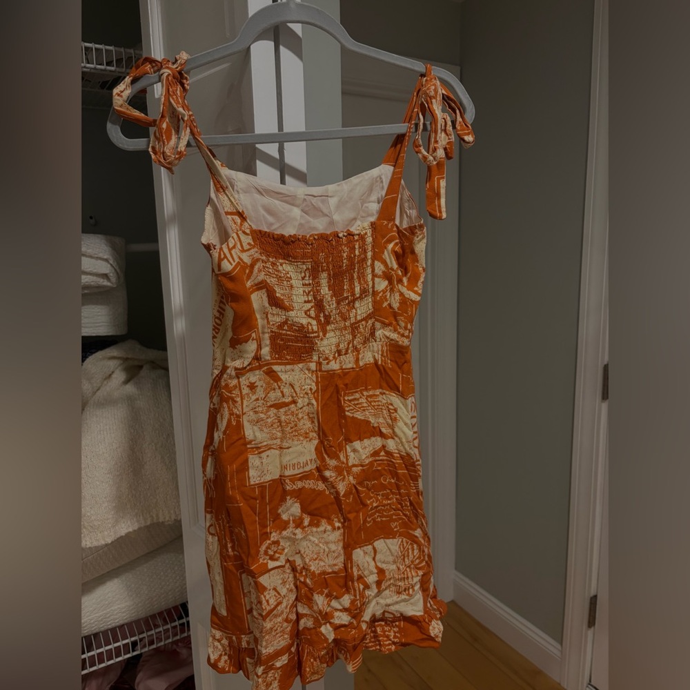 Urban outfitters tie shoulder orange mini dress - Picture 2 of 3